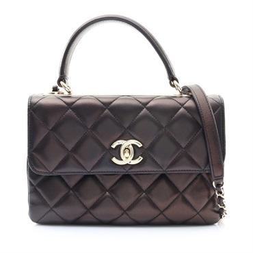 CHANEL 香奈兒 Flap Bag with Top Handle 肩背包 黑色 菱格紋 羊皮 A92236