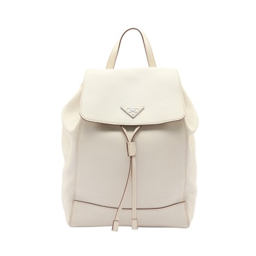 PRADA 普拉達 Drawstring 後背包 白色 牛皮 1BZ007