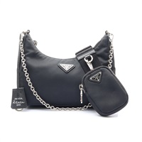 PRADA 普拉達 Re-Edition 2005 兩用包 黑色 尼龍 1BH204