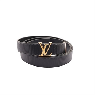 LOUIS VUITTON LV 路易威登 皮帶 70cm 黑色牛皮 金色LV M9578