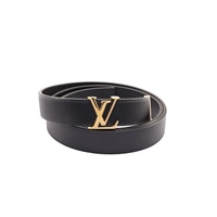LOUIS VUITTON LV 路易威登 皮帶 70cm 黑色牛皮 金色LV M9578