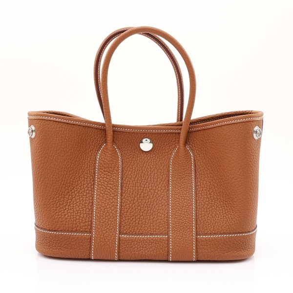 HERMES 愛馬仕 Neo Garden 23 Negonda牛皮 花園包 金棕色 銀扣 G刻 手提包 H086422CK