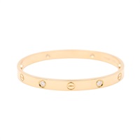 Cartier 卡地亞 Love 4PD 手環 18K黃金 鑽石