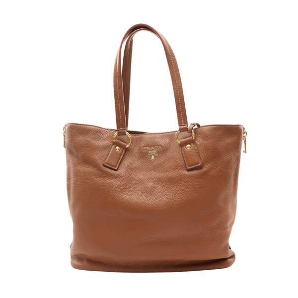 PRADA 普拉達 Vitello Daino 手提包 棕色 牛皮 BR4372