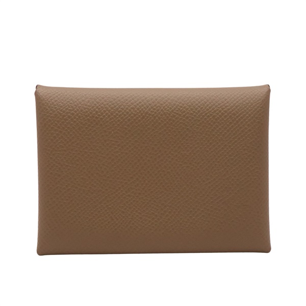HERMES 愛馬仕 Calvi Duo Compact 名片夾 大象灰 Epsom牛皮 G刻 銀扣 H083035CK