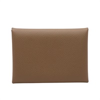 HERMES 愛馬仕 Calvi Duo Compact 名片夾 大象灰 Epsom牛皮 G刻 銀扣 H083035CK