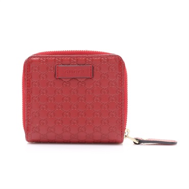 GUCCI 古馳 Micro Guccissima 二折中夾 紅色 牛皮 449395