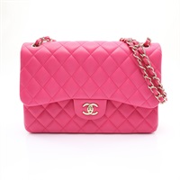 CHANEL 香奈兒 Jumbo 30 鍊帶肩背包 粉色 菱格紋羊皮 金扣 A58600