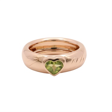 Tiffany ＆ Co 蒂芬妮 Peridot Heart 戒指 18K玫瑰金