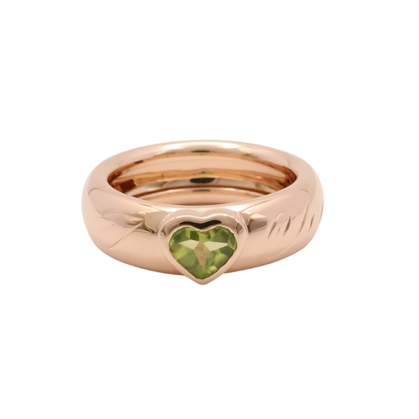 Tiffany ＆ Co 蒂芬妮 Peridot Heart 戒指 18K玫瑰金
