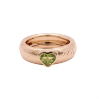 Tiffany ＆ Co 蒂芬妮 Peridot Heart 戒指 18K玫瑰金
