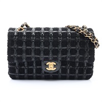 CHANEL 香奈兒 鍊帶 肩背包 黑色 粗花呢 漆皮 金釦 限量款
