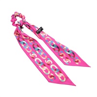 CHANEL 香奈兒 CC Hair Tie 髮圈 粉色 絲綢