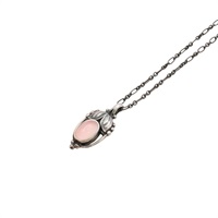 Georg Jensen 喬治傑生 Heritage 2003 項鍊 925純銀 粉晶 20001432