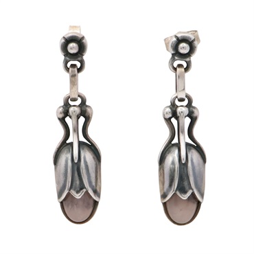 Georg Jensen 喬治傑生 Heritage 2011 耳環 925純銀 粉晶 3417011