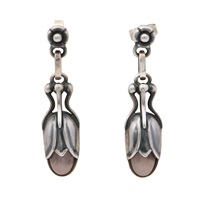Georg Jensen 喬治傑生 Heritage 2011 耳環 925純銀 粉晶 3417011