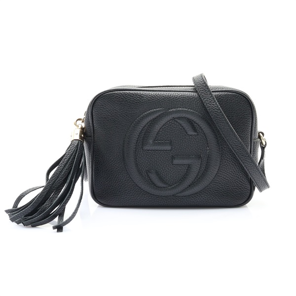GUCCI 古馳 Soho Disco 相機包 肩背包 黑色 牛皮 308364