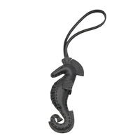 HERMES 愛馬仕 Seahorse Charm海馬 吊飾 黑色 羊皮 B刻 H084738CA