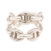 HERMES 愛馬仕 Chaine d'ancre Enchainee #50 戒指 925純銀 H122608B