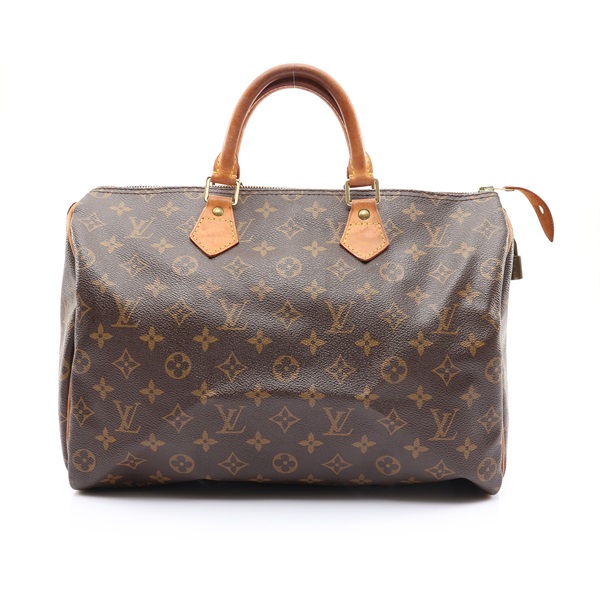 LOUIS VUITTON LV 路易威登 Speedy 35 波士頓包 手提包 棕色 原花帆布 無鑰匙 M41524