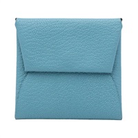 HERMES 愛馬仕 Bastia 零錢包 牛仔藍 Chevre山羊皮 W刻 H041054CK