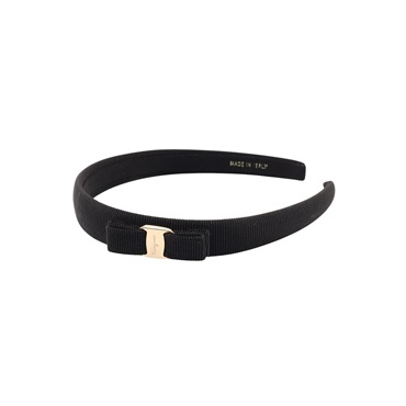Salvatore Ferragamo 費拉格慕 VARA 蝴蝶結髮箍 黑色 棉質 340086 430314