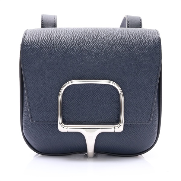 HERMES 愛馬仕 Della Cavalleria Mini 肩背包 午夜藍 Epsom牛皮 U刻 銀扣 H085367CK