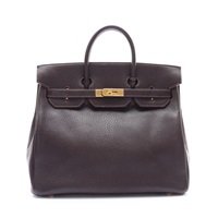 HERMES 愛馬仕 Haut a Courroies HAC 手提包 咖啡色 Chevre皮革 口G刻 金扣