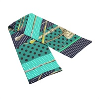 HERMES 愛馬仕 Clic Clac a Pois Maxi 絲巾 綠/藍/黑色 絲綢