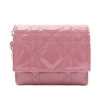 Dior 迪奧 Lady Dior Lotus 三折短夾 玫瑰裸粉色 漆皮 S0181OVRB_M64P