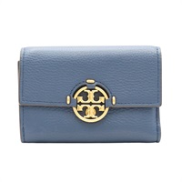 TORY BURCH 湯麗柏琦 MILLER 三折短夾 藍色  荔枝紋皮革 79393