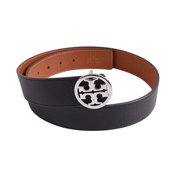 TORY BURCH 湯麗柏琦 1.5"" Miller Reversible 皮帶 荔枝紋 黑/棕色 牛皮 138936