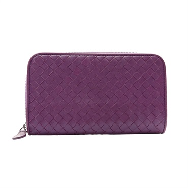 BOTTEGA VENETA BV 寶緹嘉 Intrecciato 長夾 紫色 編織羊皮