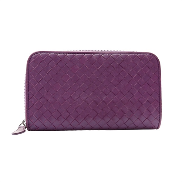 BOTTEGA VENETA BV 寶緹嘉 Intrecciato 長夾 紫色 編織羊皮