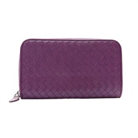 BOTTEGA VENETA BV 寶緹嘉 Intrecciato 長夾 紫色 編織羊皮
