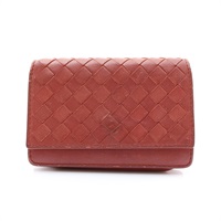 BOTTEGA VENETA  Intrecciato 短夾 紅色 編織羊皮 133945