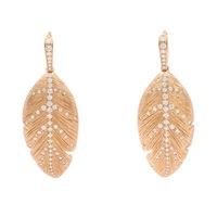JEWELRY 無品牌珠寶 針式耳環 葉子18K玫瑰金 鑽石