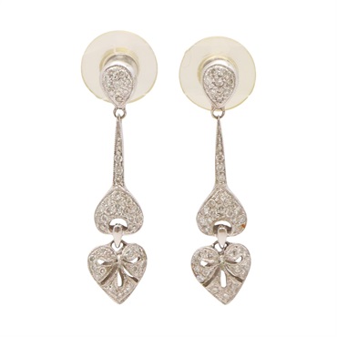 JEWELRY 無品牌珠寶 針式耳環 鑽石愛心 18K白金 Diamond 6.0g