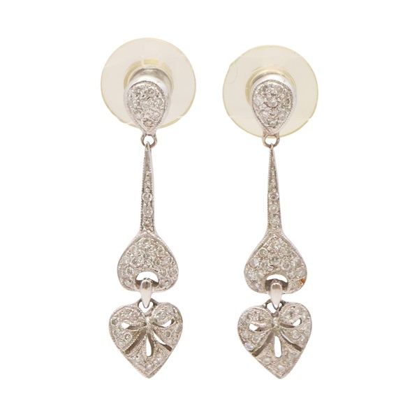 JEWELRY 無品牌珠寶 針式耳環 鑽石愛心 18K白金 Diamond 6.0g