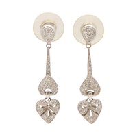JEWELRY 無品牌珠寶 針式耳環 鑽石愛心 18K白金 Diamond 6.0g