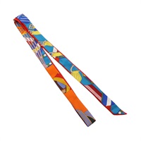 HERMES 愛馬仕 Twillon 長絲巾 紅/多色 絲綢 H053338S