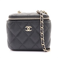 CHANEL 香奈兒 小方盒 肩背包 黑色 荔枝紋 菱格紋牛皮 金扣 AP1340 AP1340