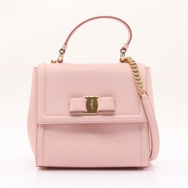 Salvatore Ferragamo 費拉格慕 Carrie Top Handle 兩用包 粉色 牛皮 21 G646