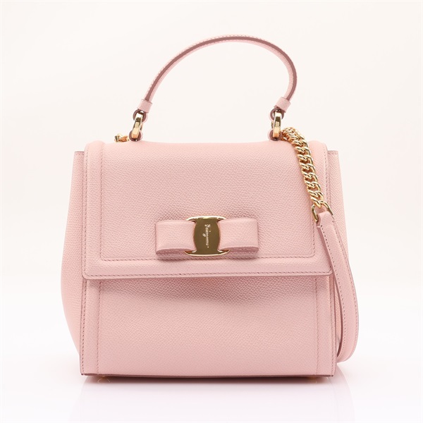 Salvatore Ferragamo 費拉格慕 Carrie Top Handle 兩用包 粉色 牛皮 21 G646
