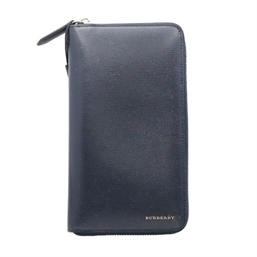 BURBERRY 巴寶莉 Renfrew 拉鏈長夾 深藍色 牛皮 3997585