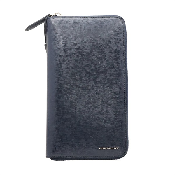 BURBERRY 巴寶莉 Renfrew 拉鏈長夾 深藍色 牛皮 3997585