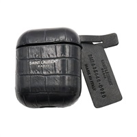 SAINT LAURENT YSL 聖羅蘭 AirPods Case 耳機保護套 黑色 壓紋 牛皮 635648