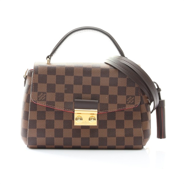 LOUIS VUITTON LV 路易威登 Croisette 兩用包 棕色 棋盤格帆布 N53000