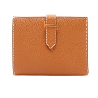 HERMES 愛馬仕 Bearn 二折短夾 金棕色 Epsom牛皮 B刻 金扣 H039790CC