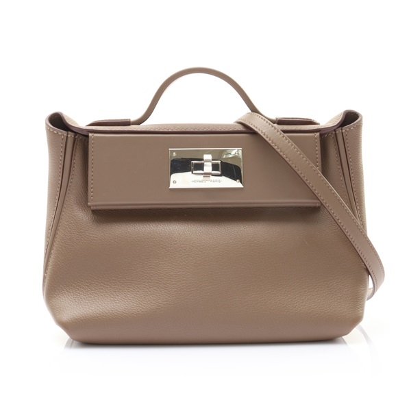 HERMES 愛馬仕 24/24 - 21 肩背包 大象灰色 Evercolor 牛革 Swift 牛革 銀釦 W刻 H082153CK